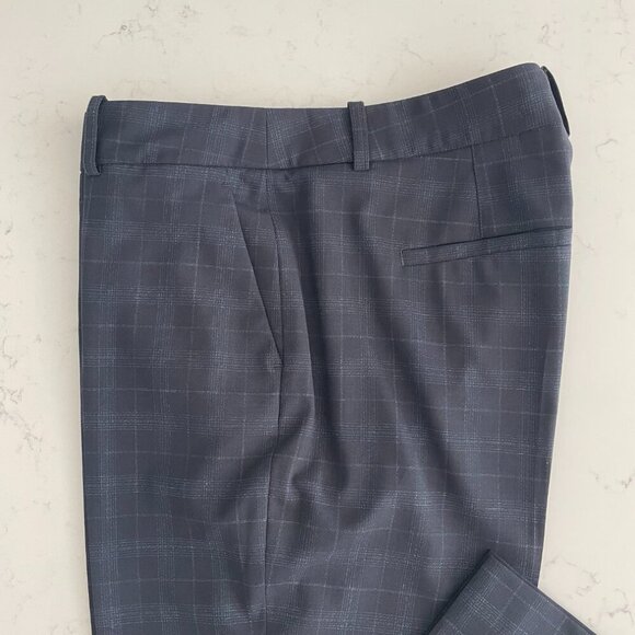 Brooks Brothers REDA Brookscool Lined Plaid 100% Merino Wool Pants Navy Sz 10 - Picture 2 of 13